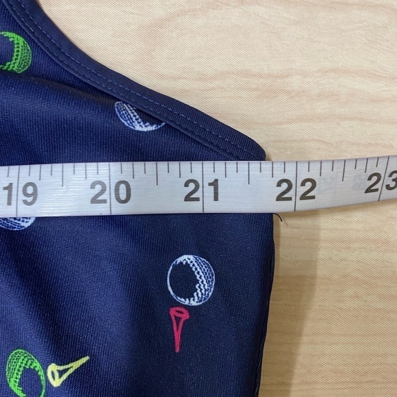 Lillie Green Golf Tee Print Sleeveless Dress Dark Blue Size XL Petite PXL - Picture 5 of 6